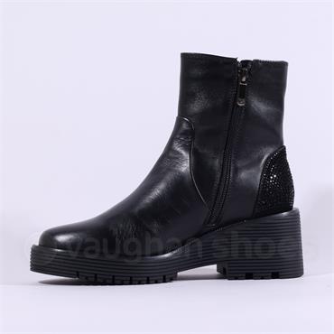 Regarde Le Ciel Sadhy Glitter Chelsea - Black Leather